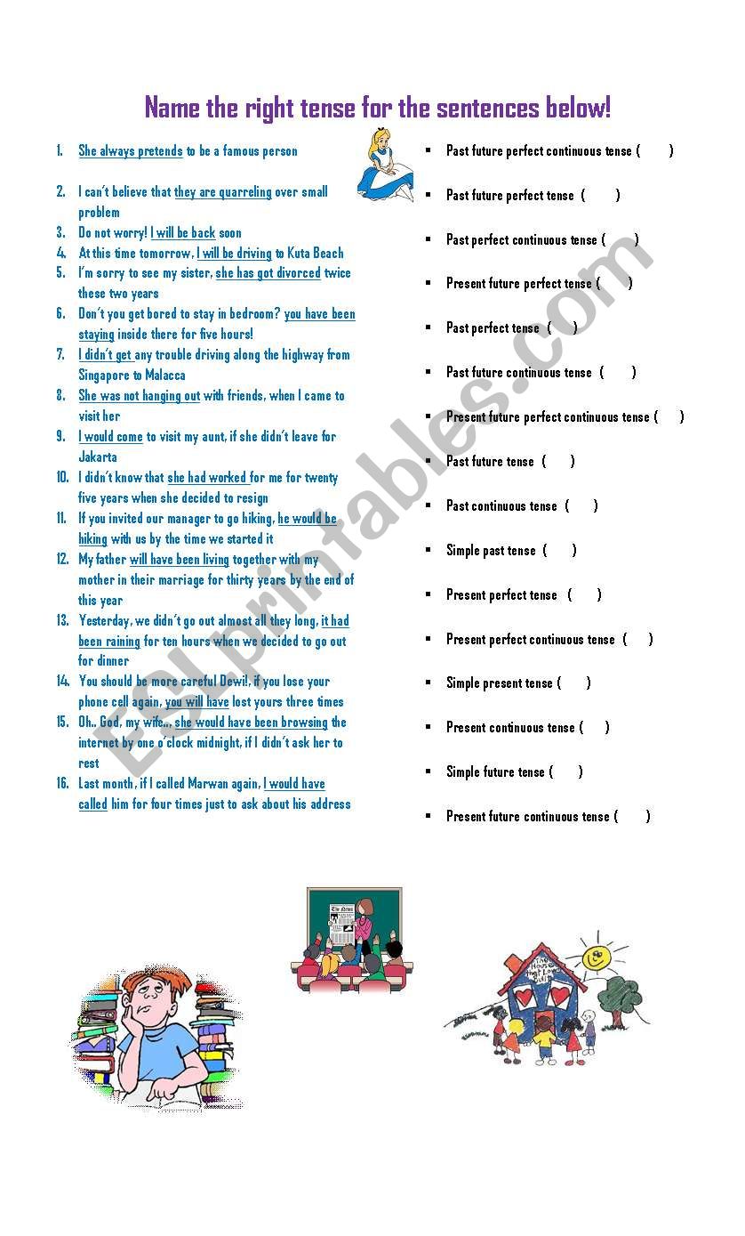 TENSES DRILL worksheet