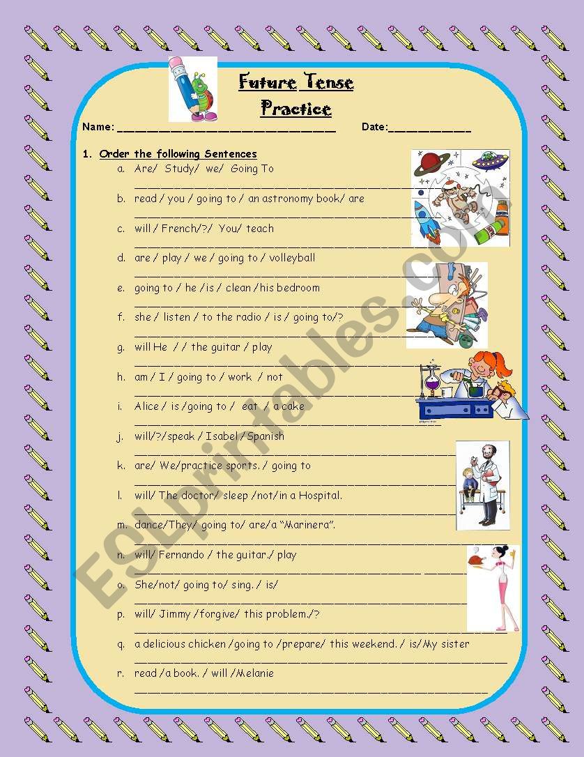 Future Tense Practice worksheet