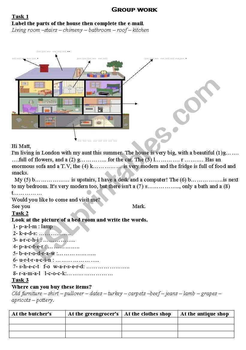 market day worksheet