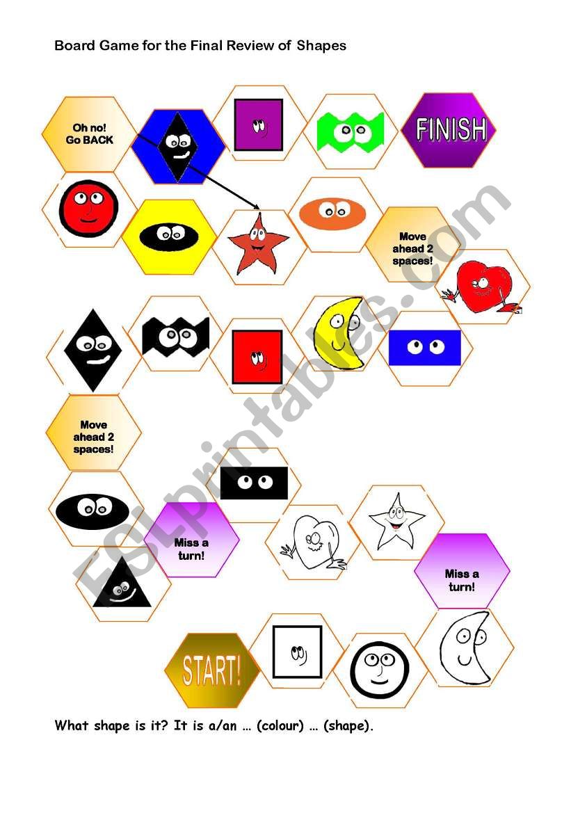 Board Game for the Final Review of Shapes 