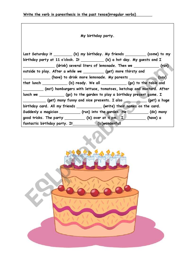 PAST TENSE worksheet