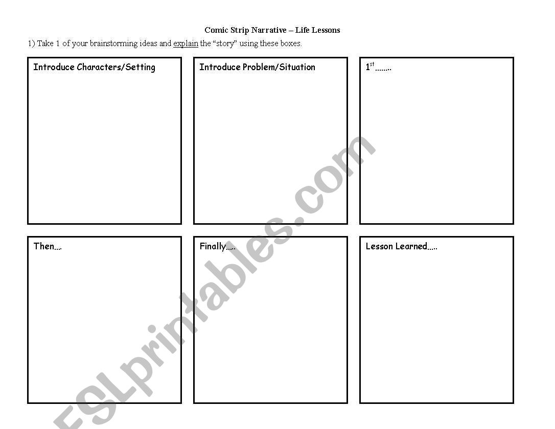 Narrative Brainstorming worksheet