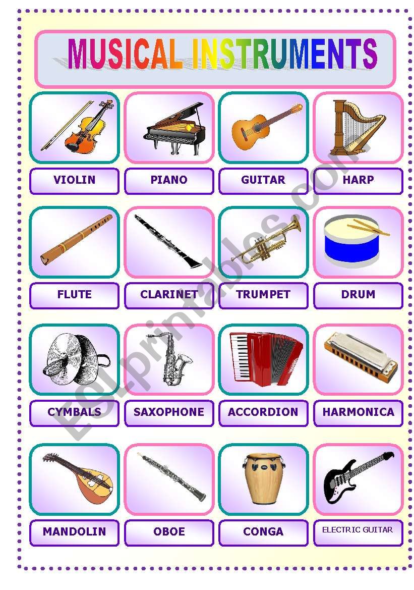 Musical Instruments worksheet