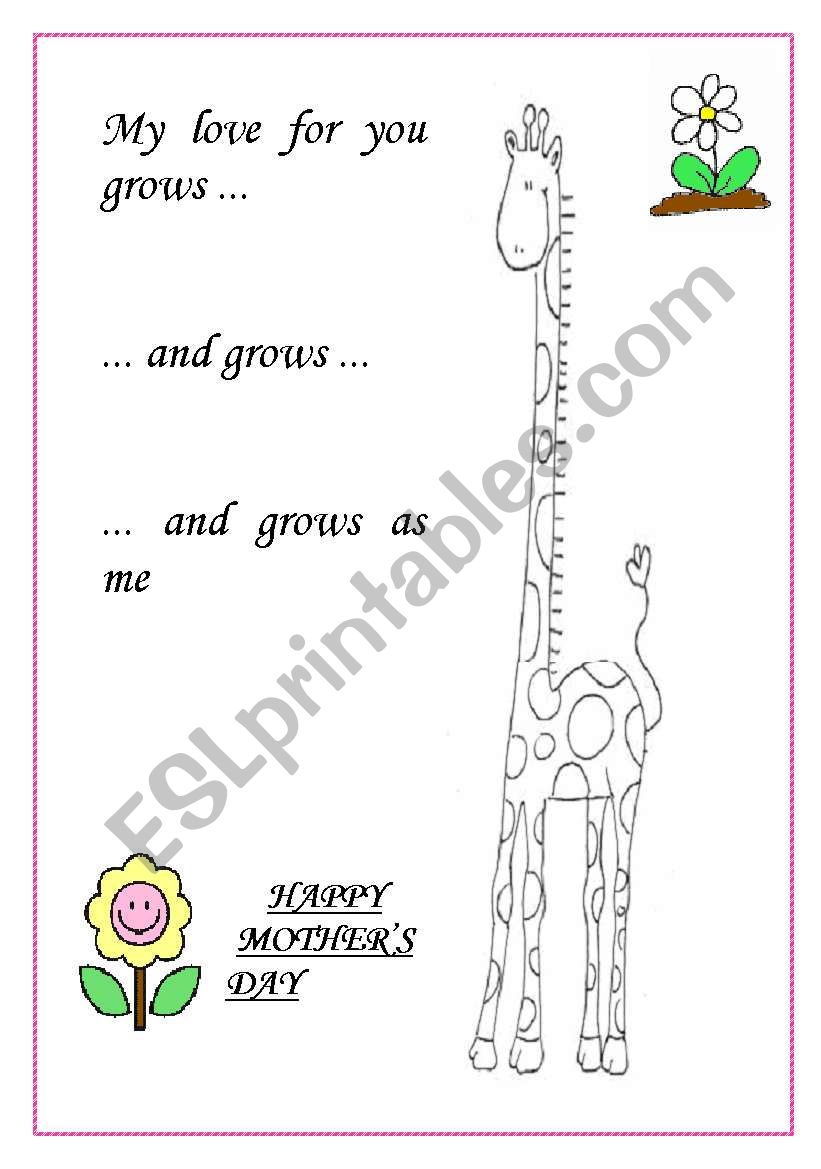 MOTHERÂ´S DAY worksheet