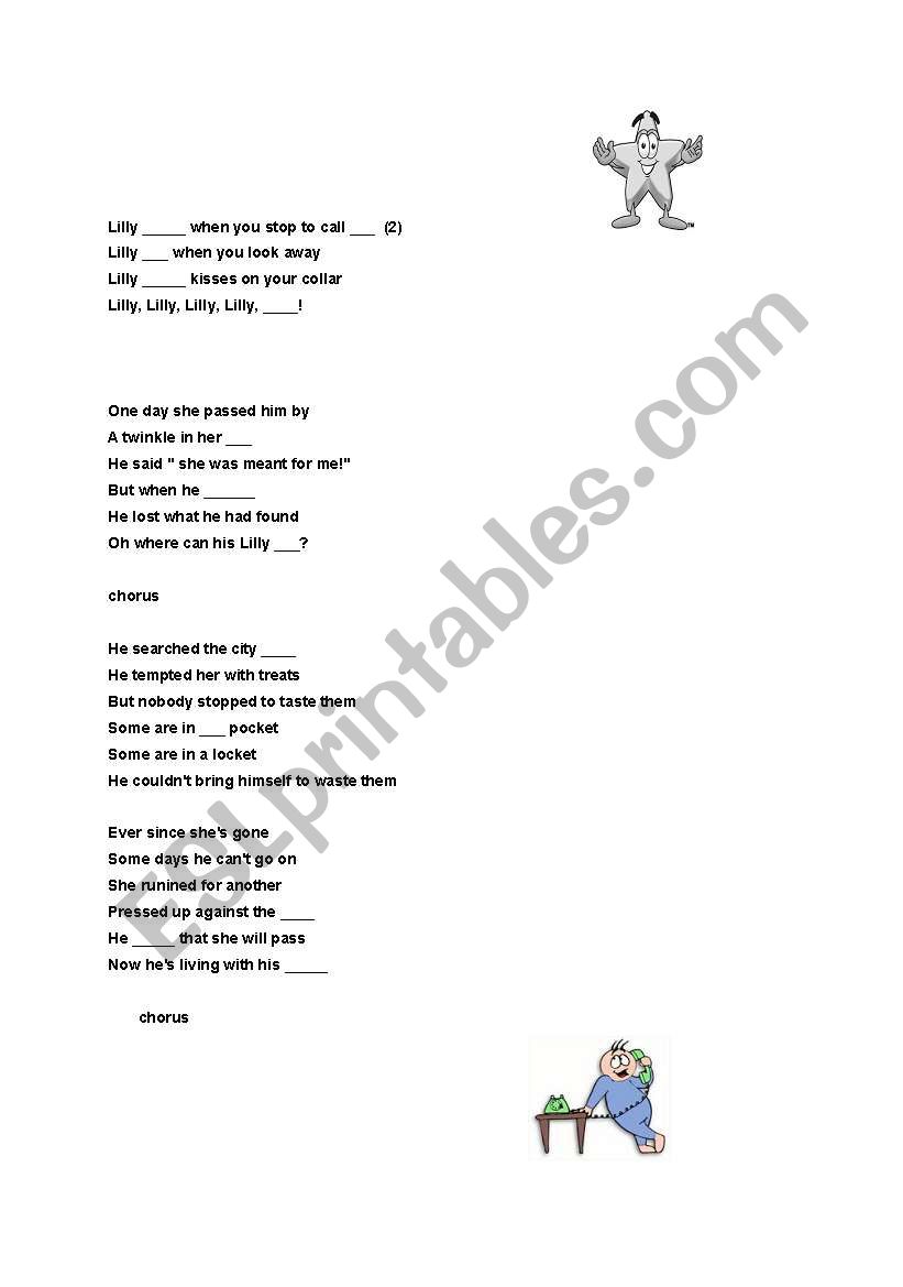 a song for present tense worksheet