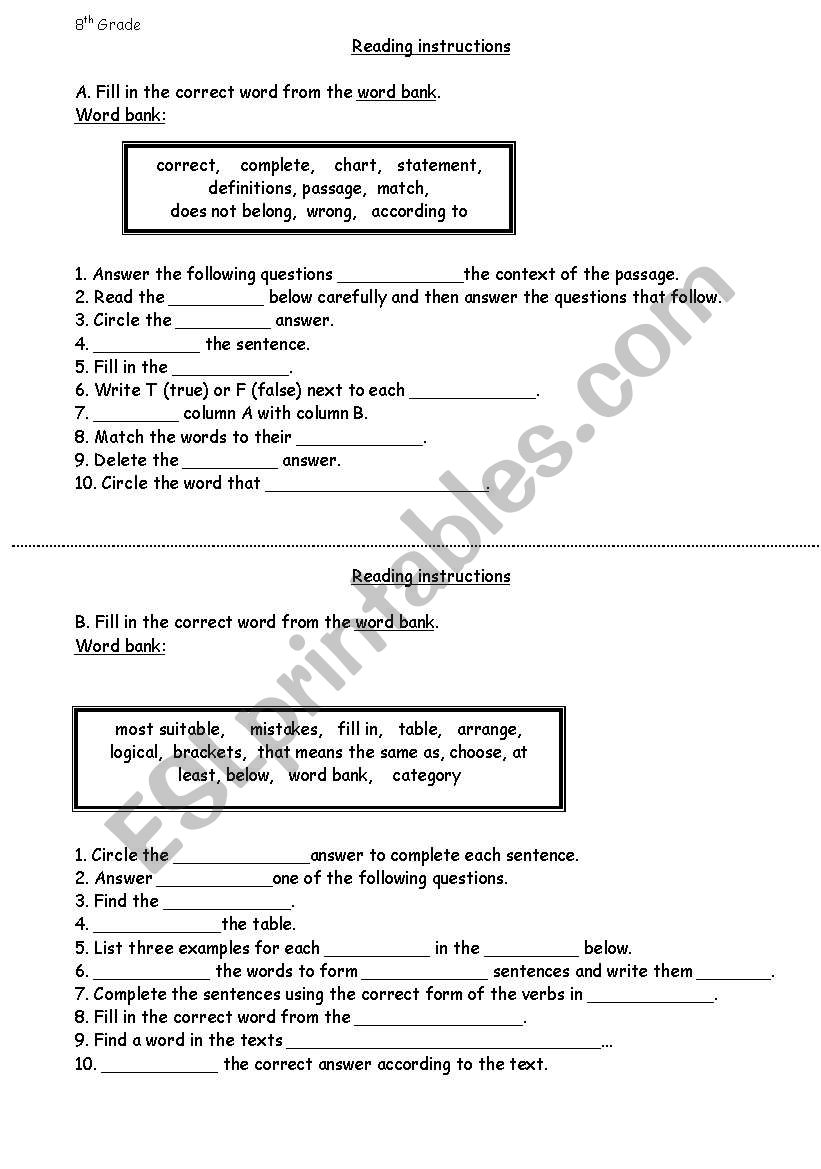 understanding instructions worksheet