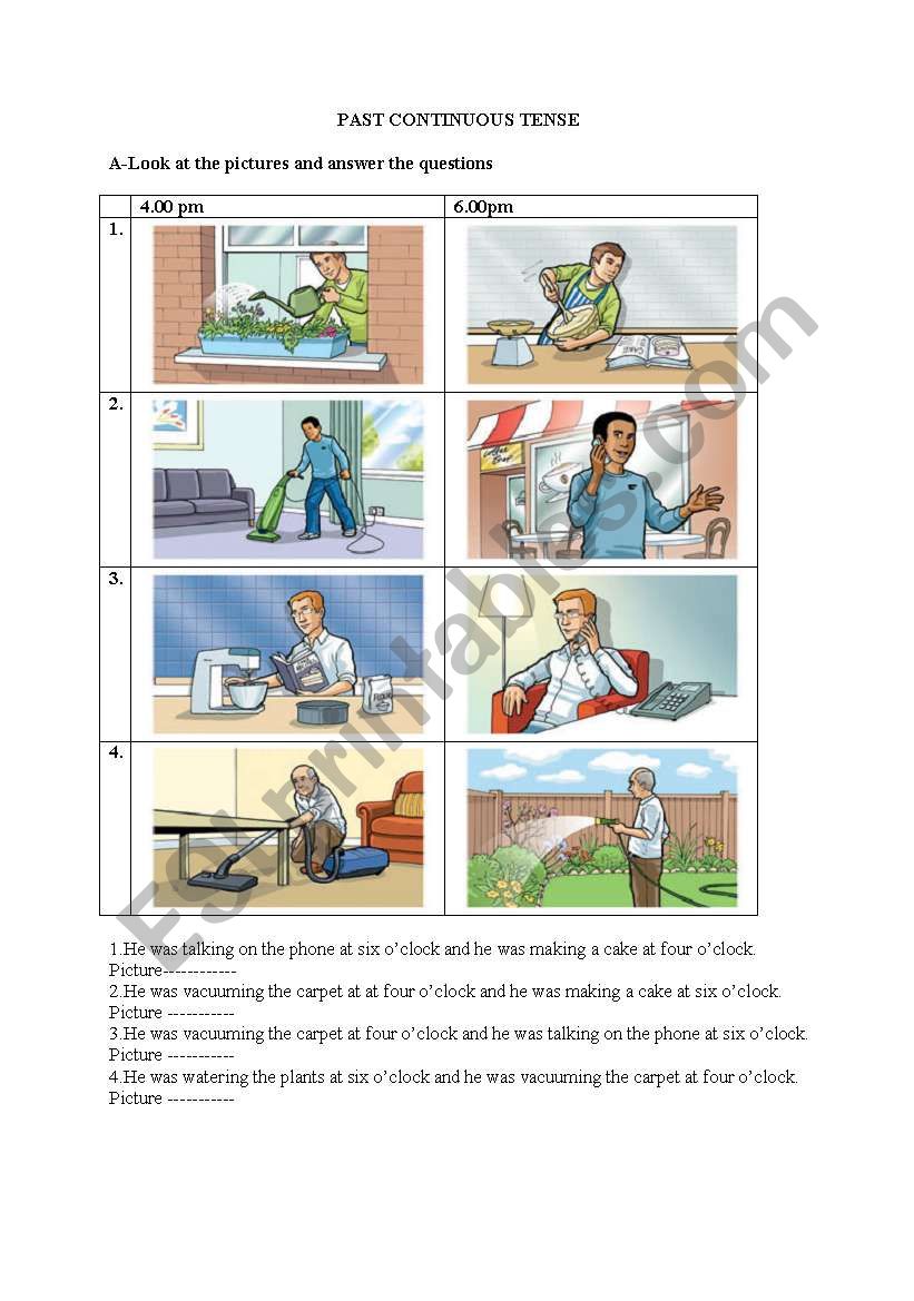 Past Continuous Tense-reading comprehension-game