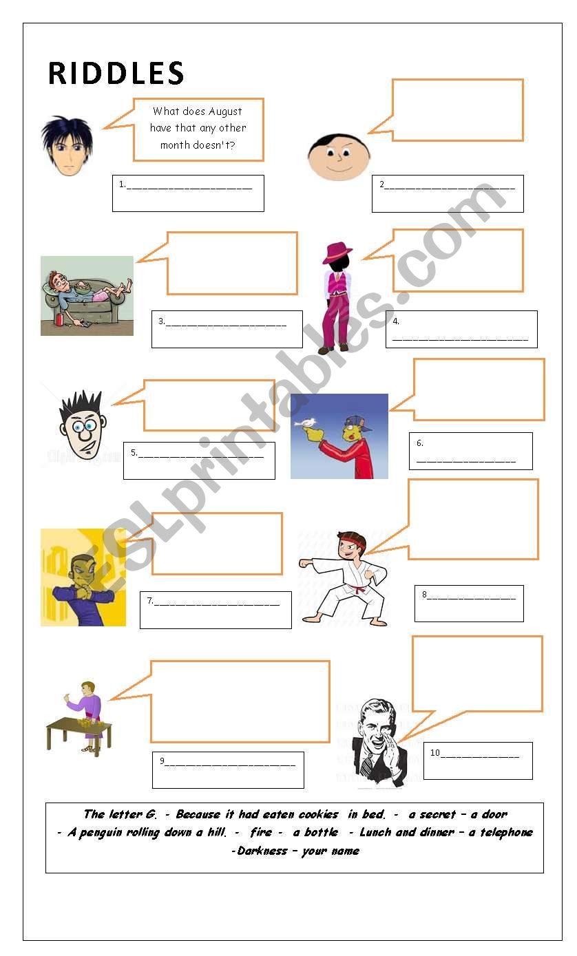 Riddles  worksheet