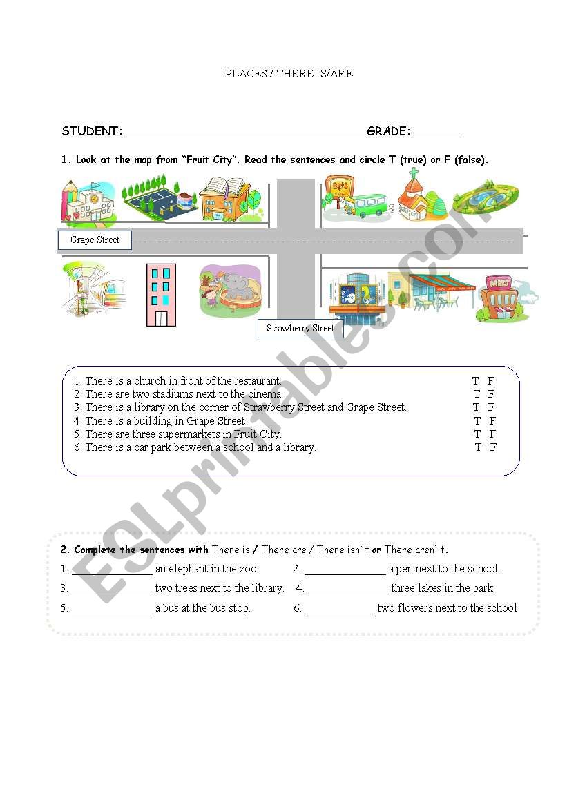 Places worksheet