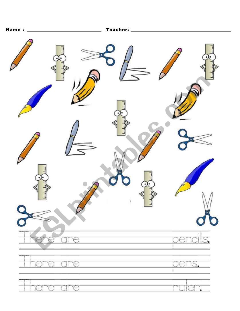 Classroom Objects worksheet