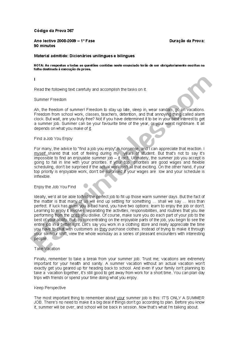 gramatical revisions worksheet