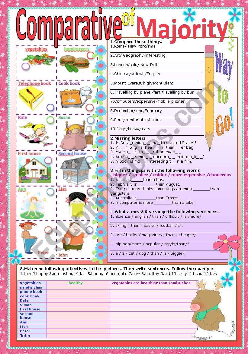 Comparative of majority worksheet