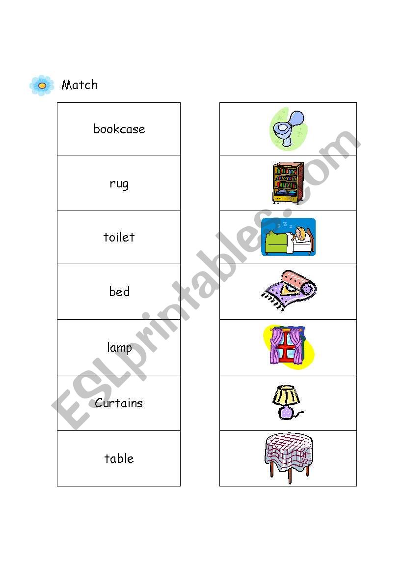 furnature of my house  worksheet