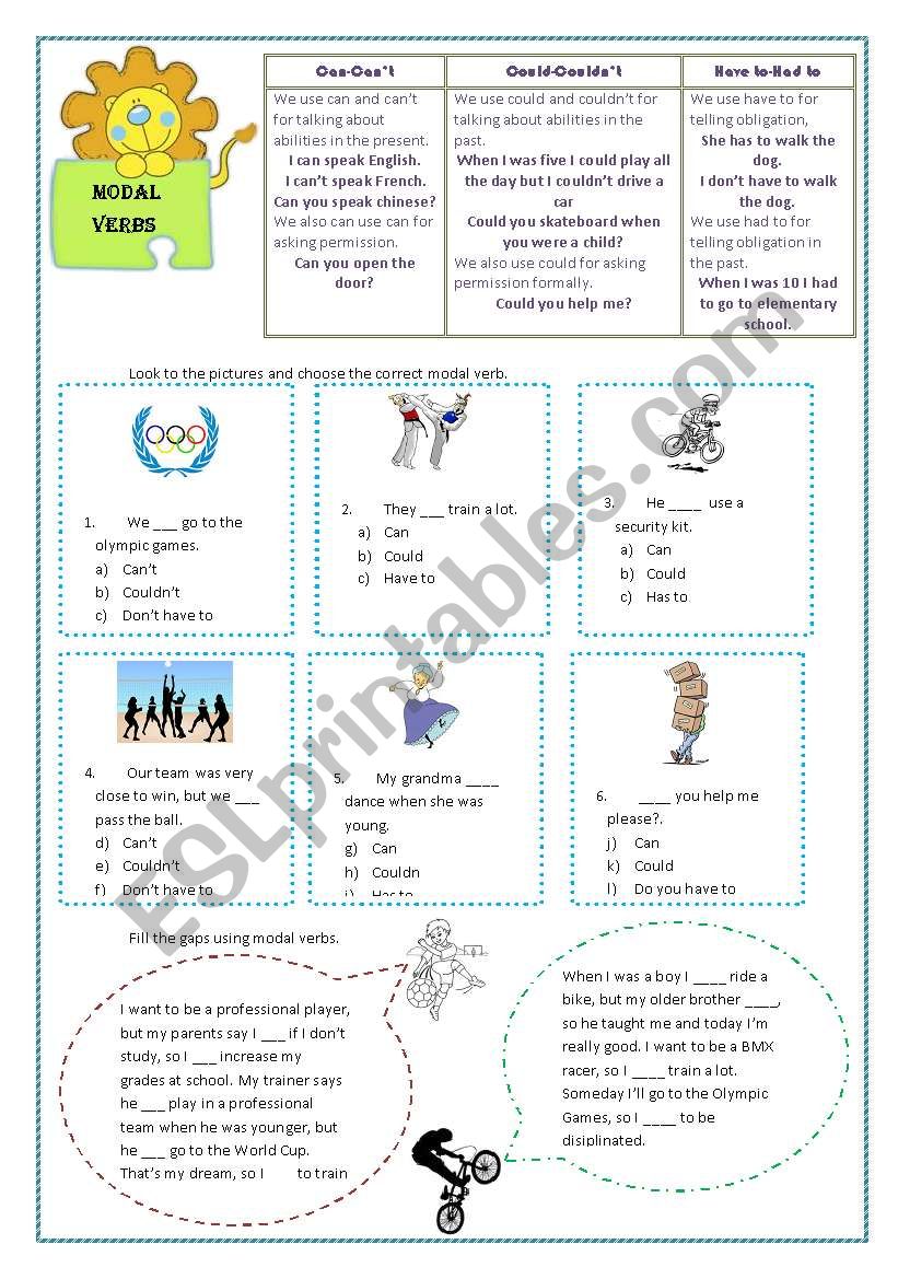 Modals worksheet