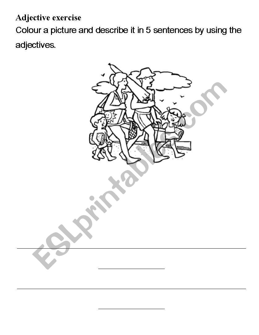 Adjectives exercise worksheet