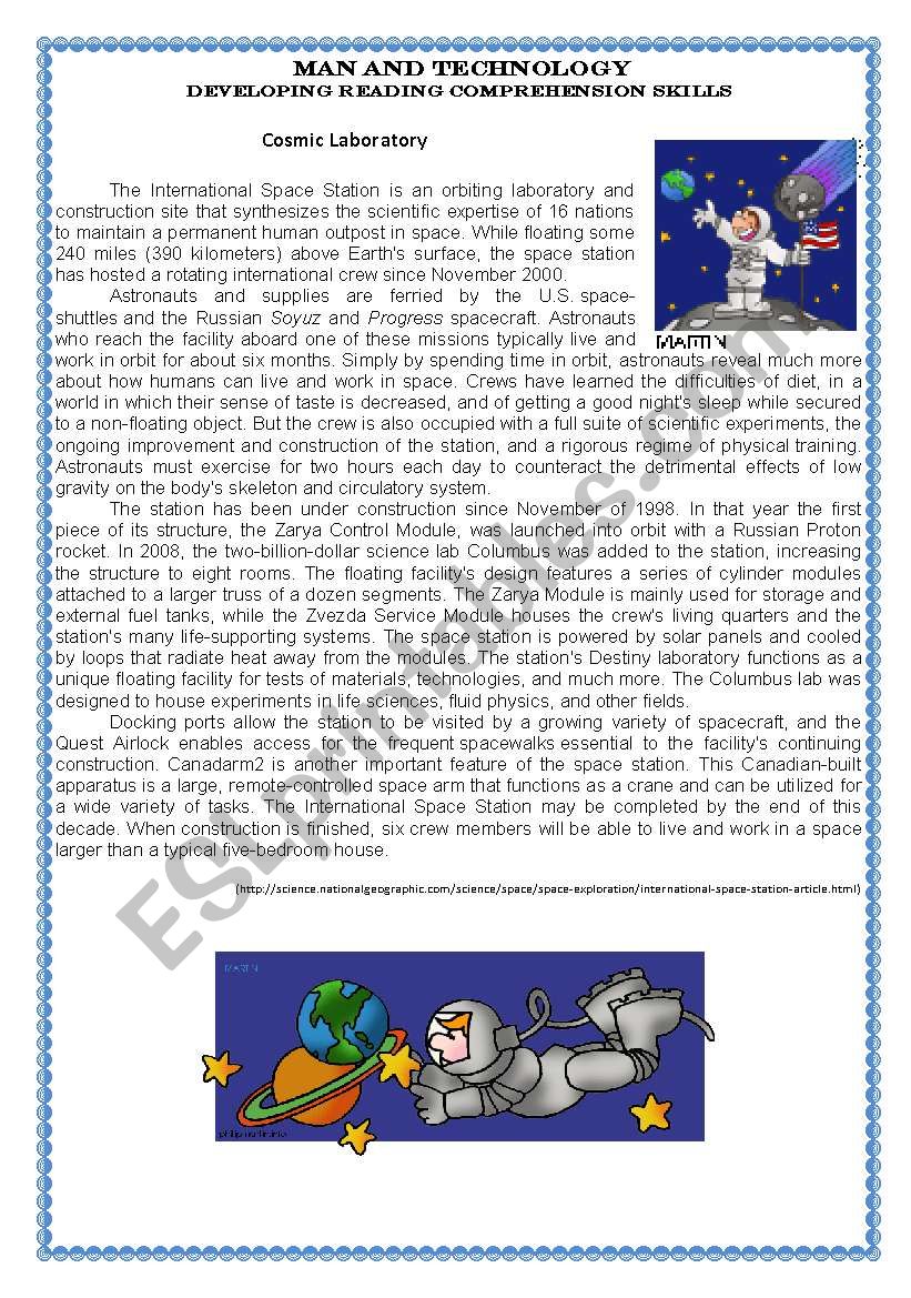 Space Exploration worksheet