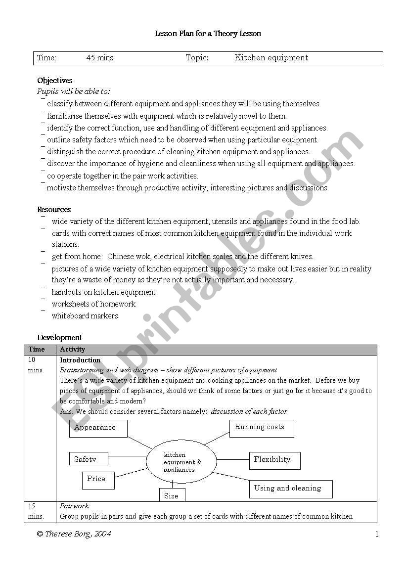 Kitchen Utensils worksheet