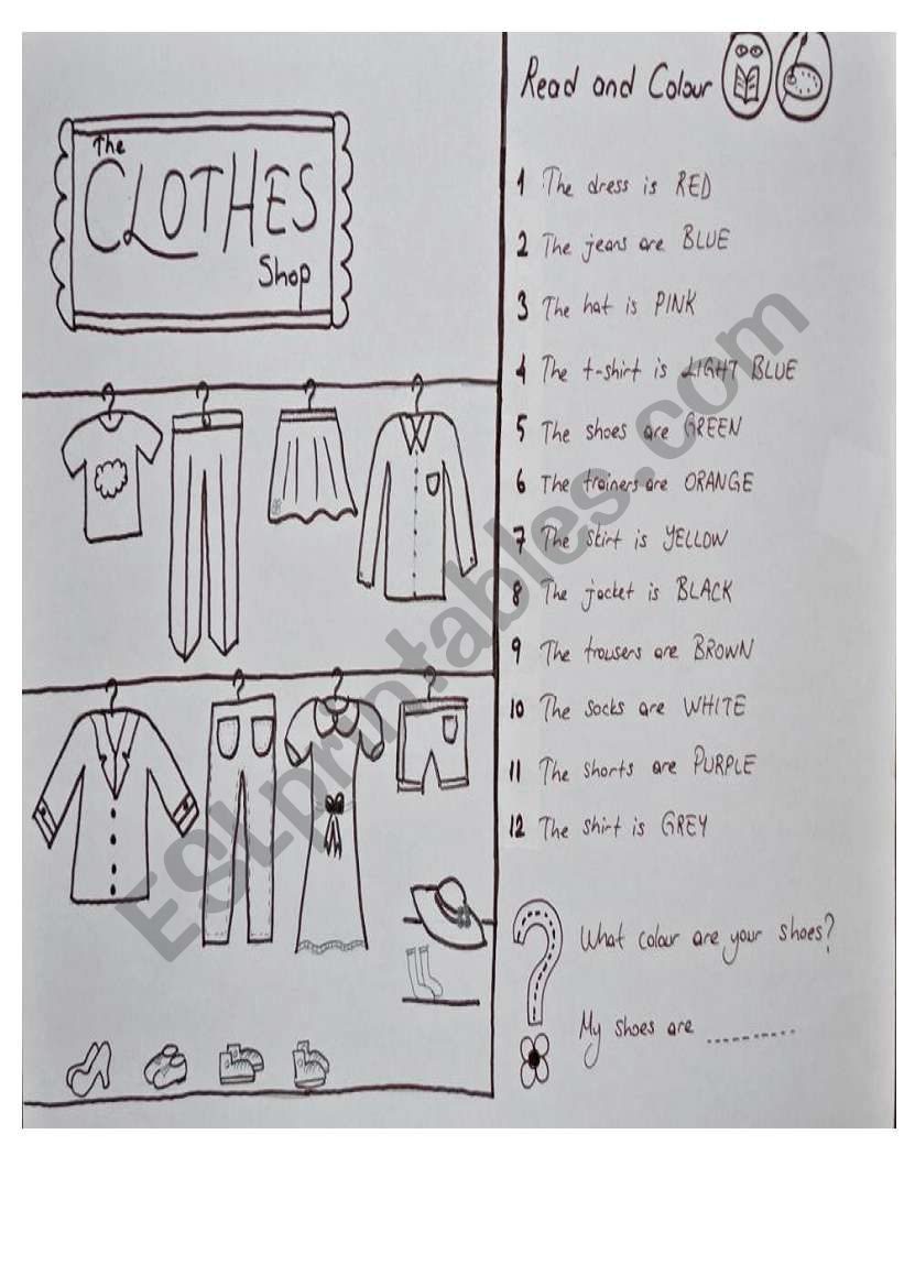 clothes worksheet