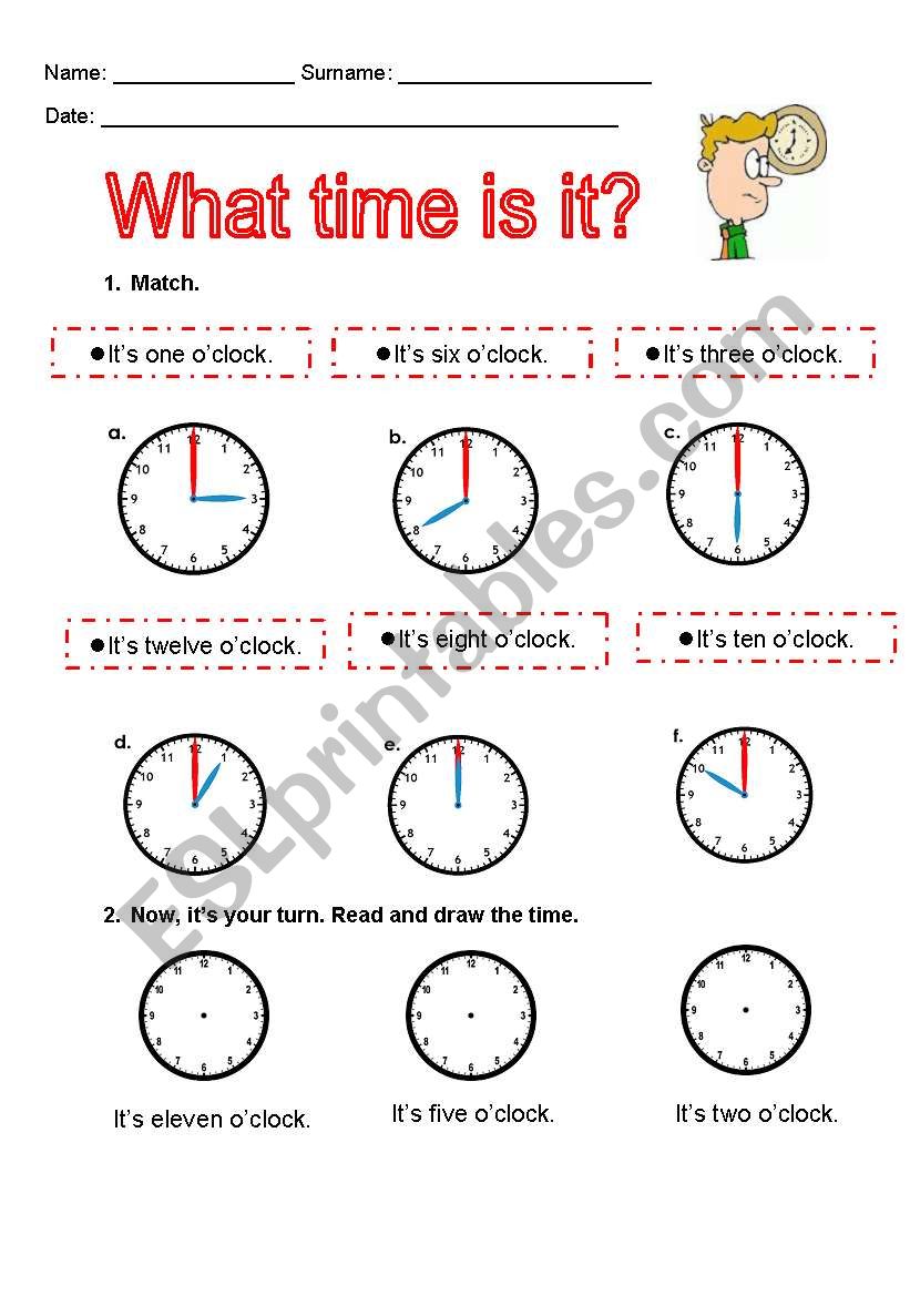 WHAT TIME IS IT? worksheet