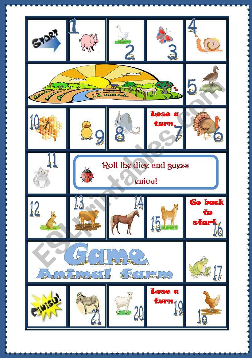 Animal Farm game *editable* worksheet