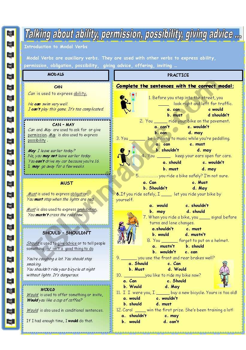 Modal Verbs worksheet