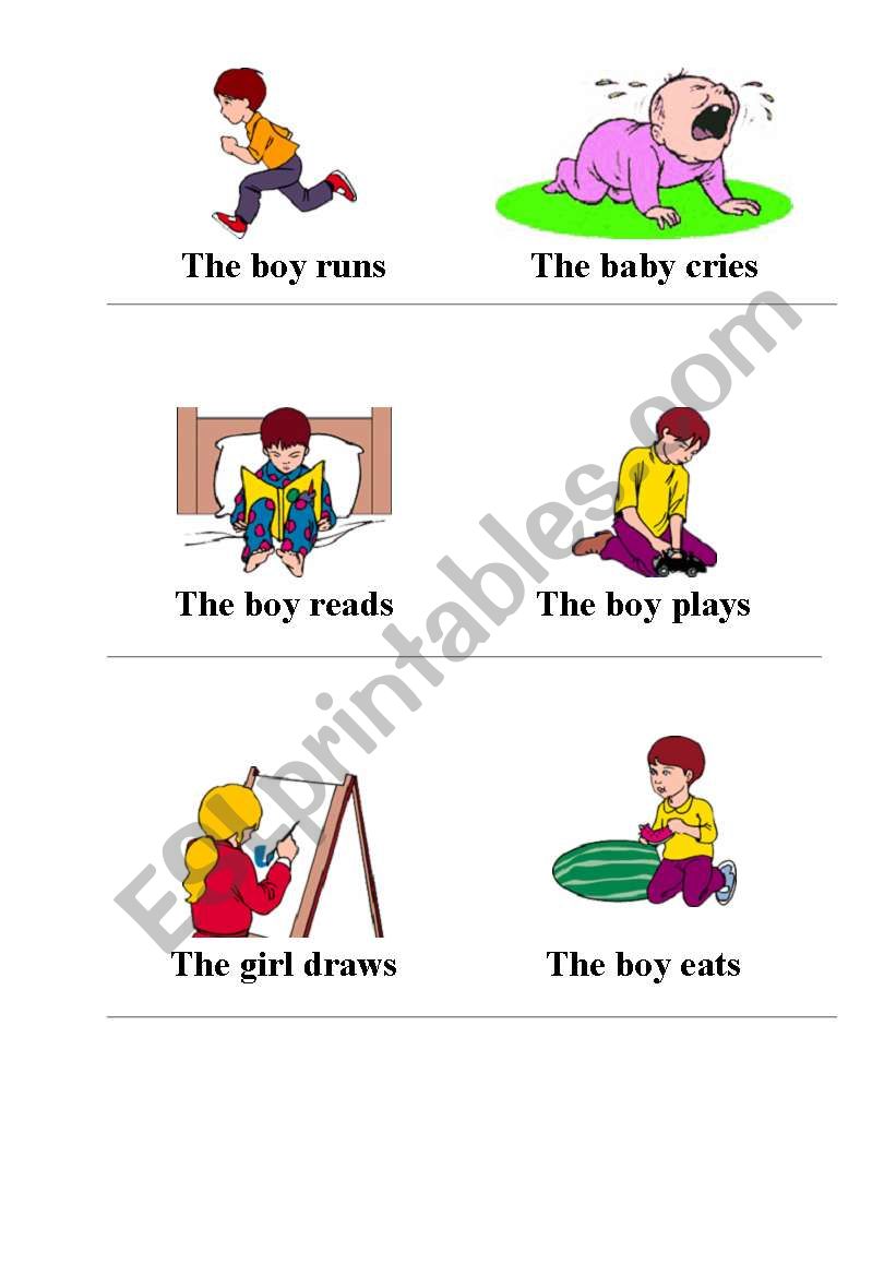 Verbs and actions worksheet