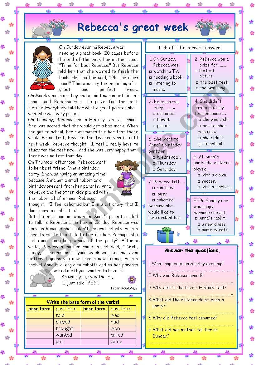 RebeccaÂ´s great week (KEY included)