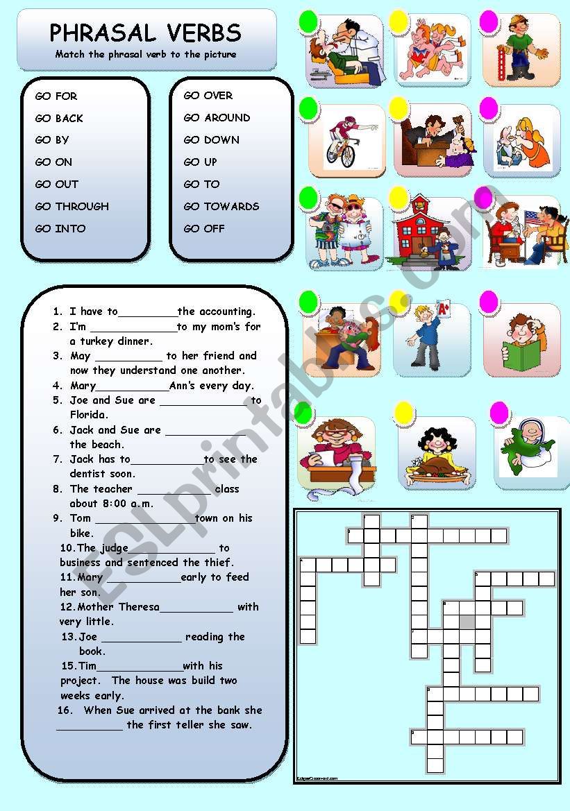 PHRASAL VERBS WITH GO worksheet