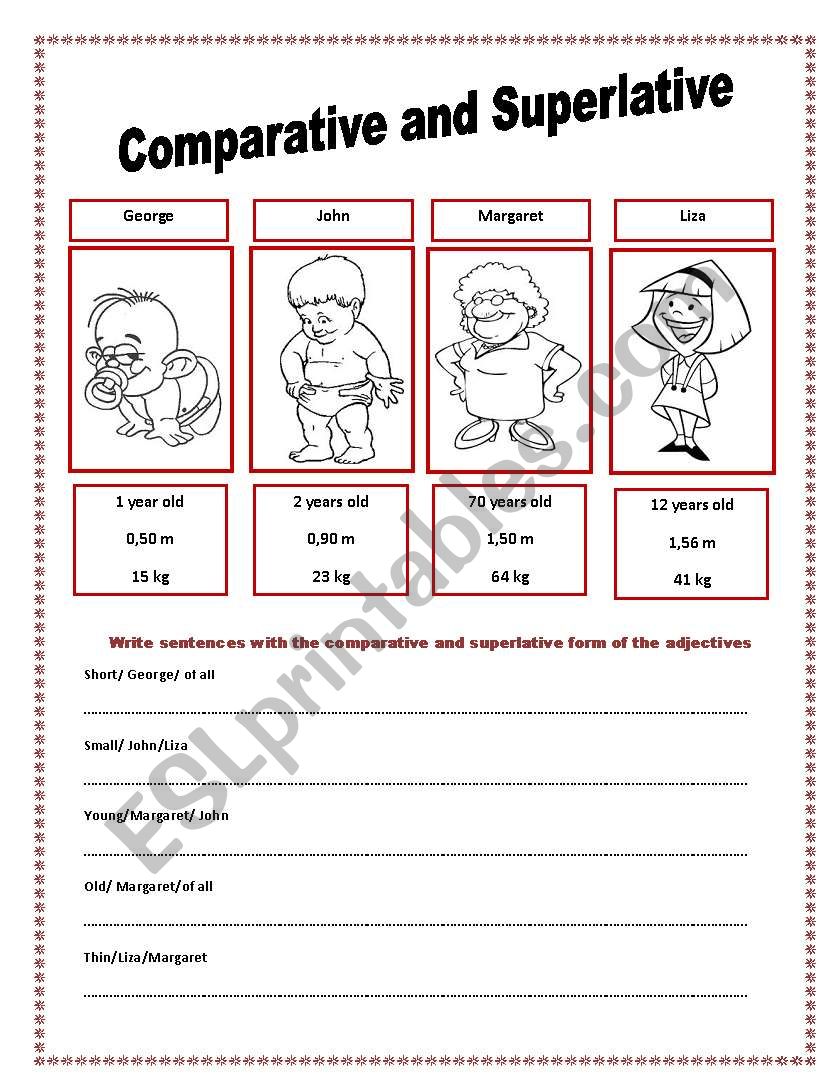 Comparative and superlative worksheet