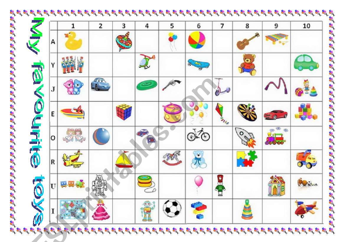 My favourite toys worksheet