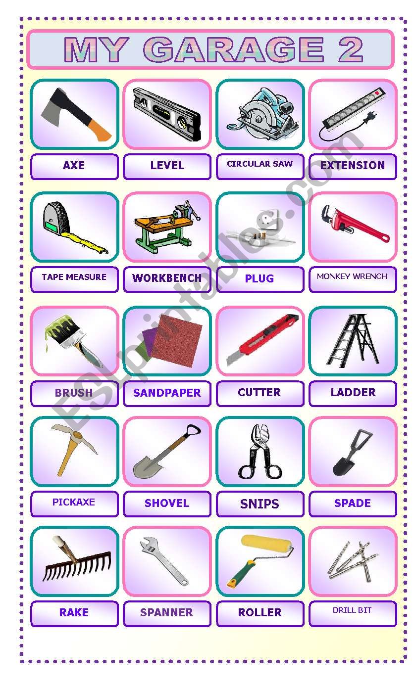 MY GARAGE 2 worksheet