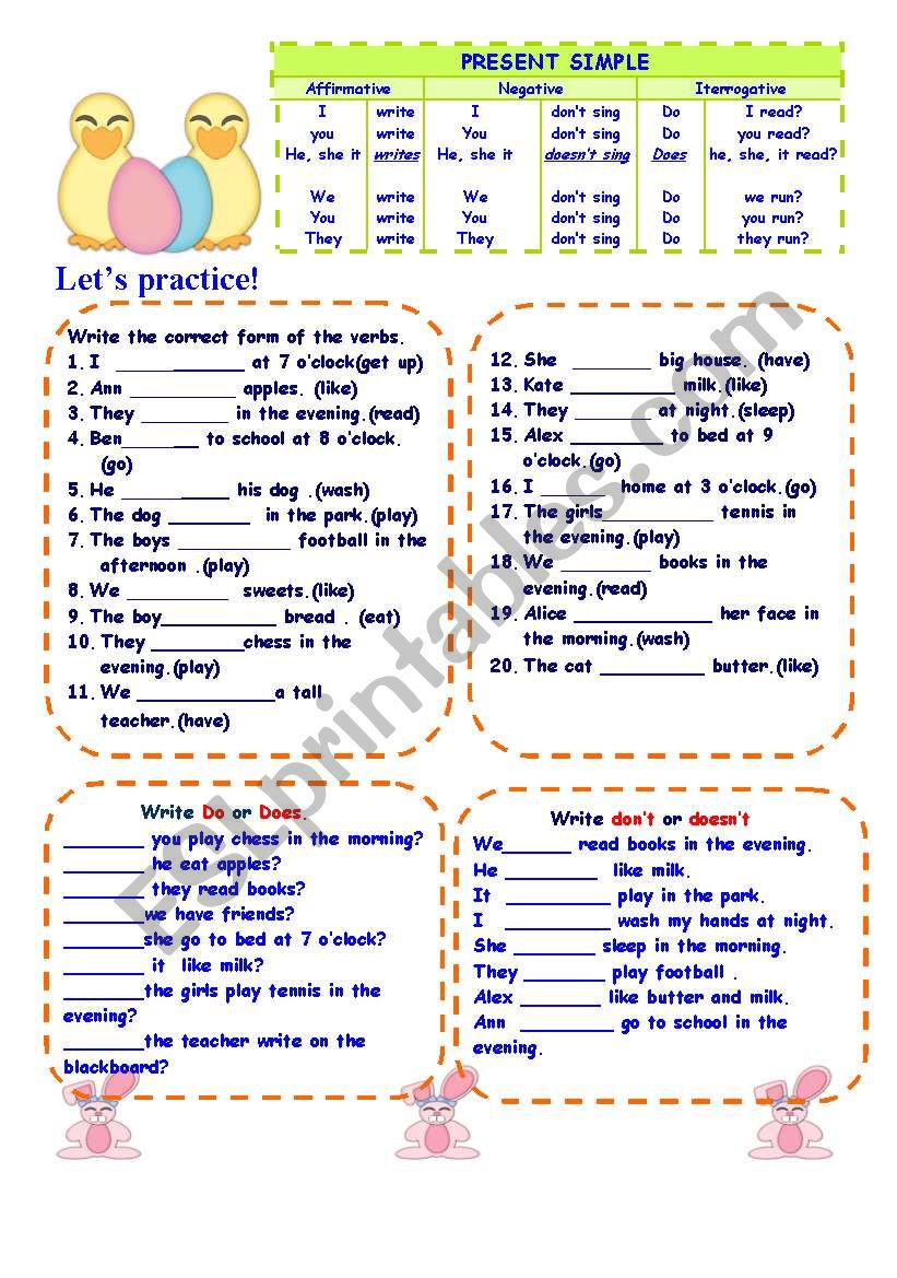 Present Simple worksheet