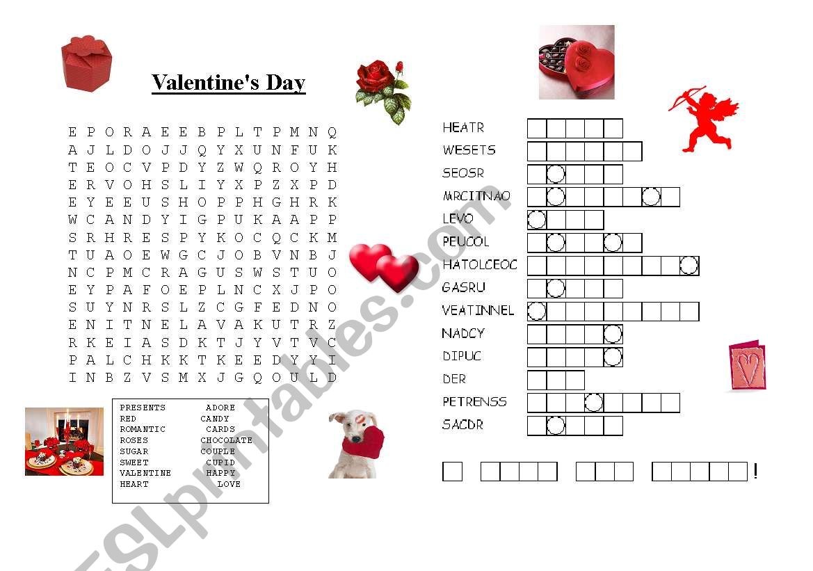 valentines day games worksheet