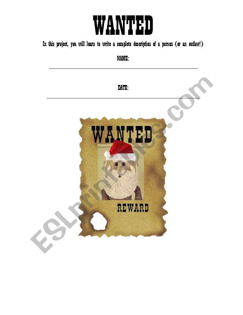 WANTED worksheet