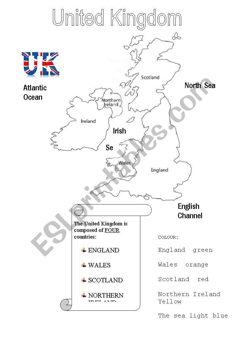 United Kingdom map worksheet
