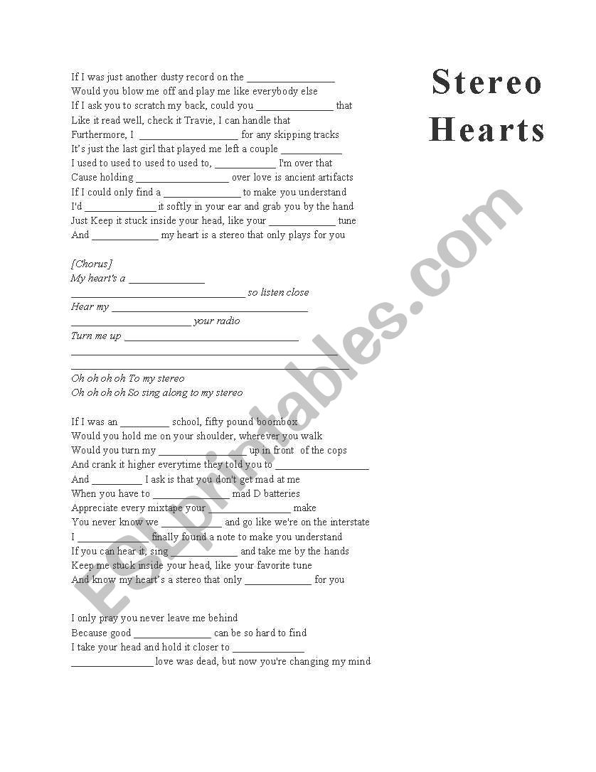 Stereo Hearts  worksheet