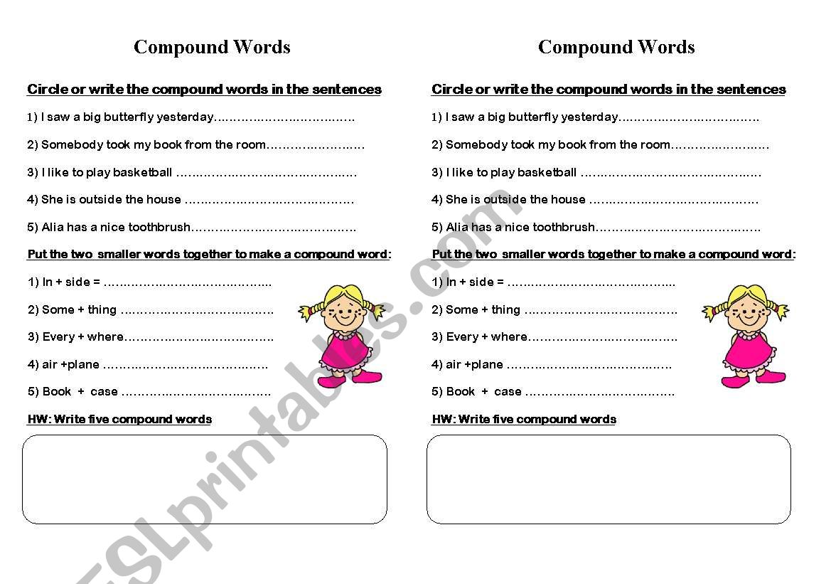 Compound Words Worksheet worksheet