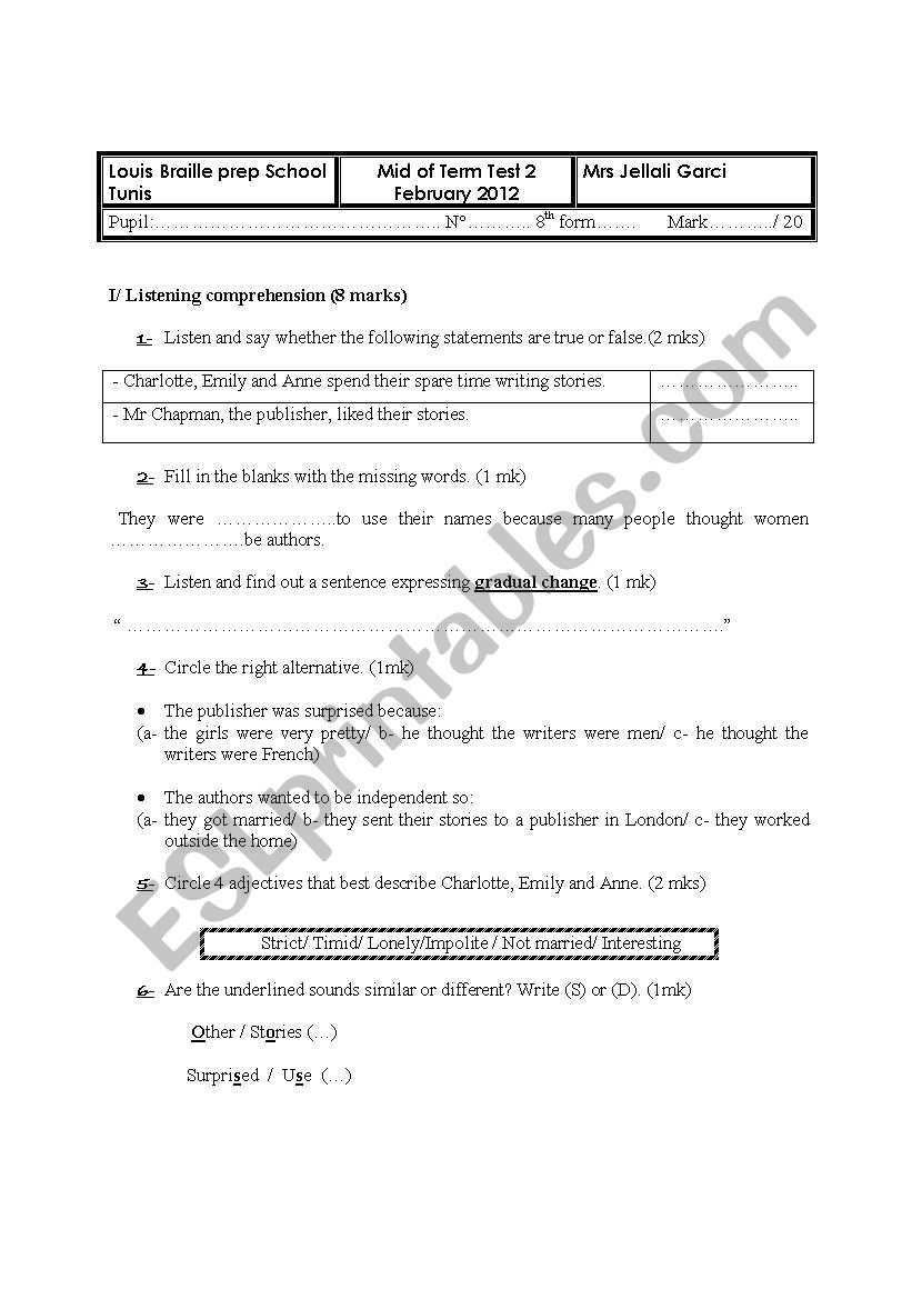 Mid-of-Term Test2 February 2012