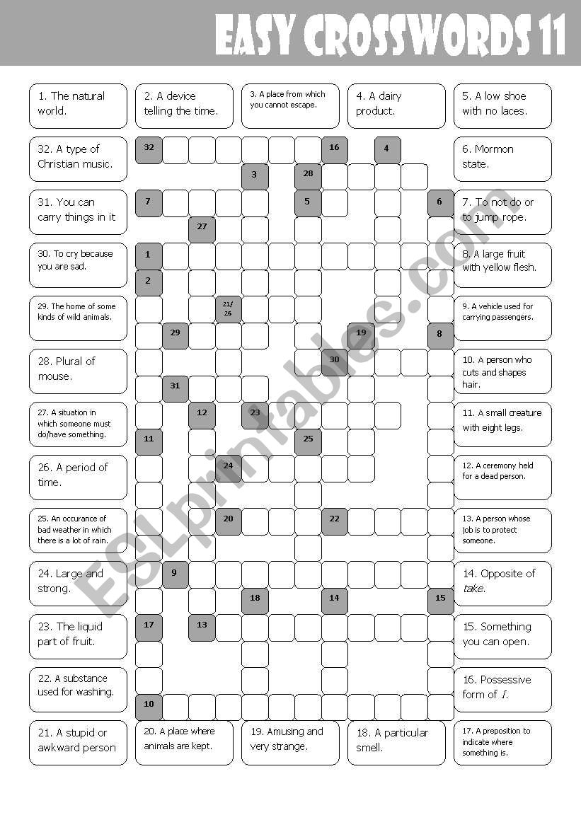 Easy Crosswords 11 worksheet