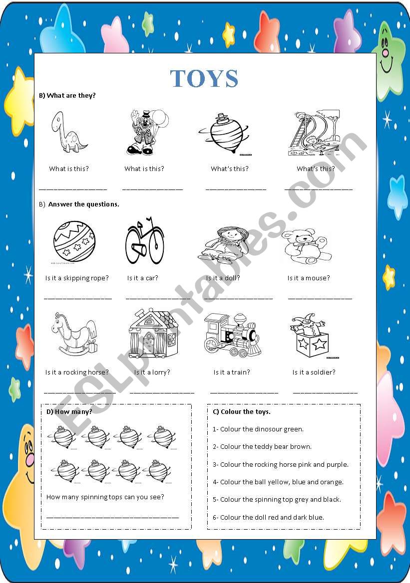 toys worksheet