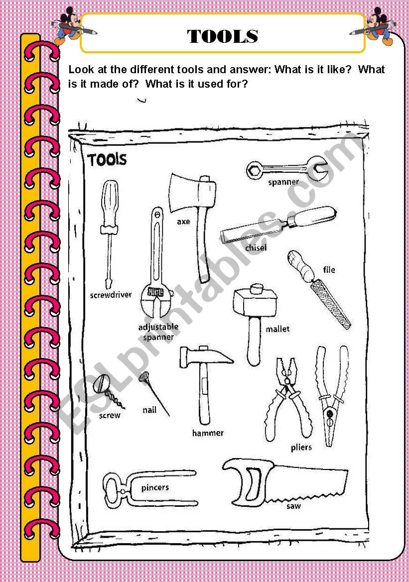 tools worksheet