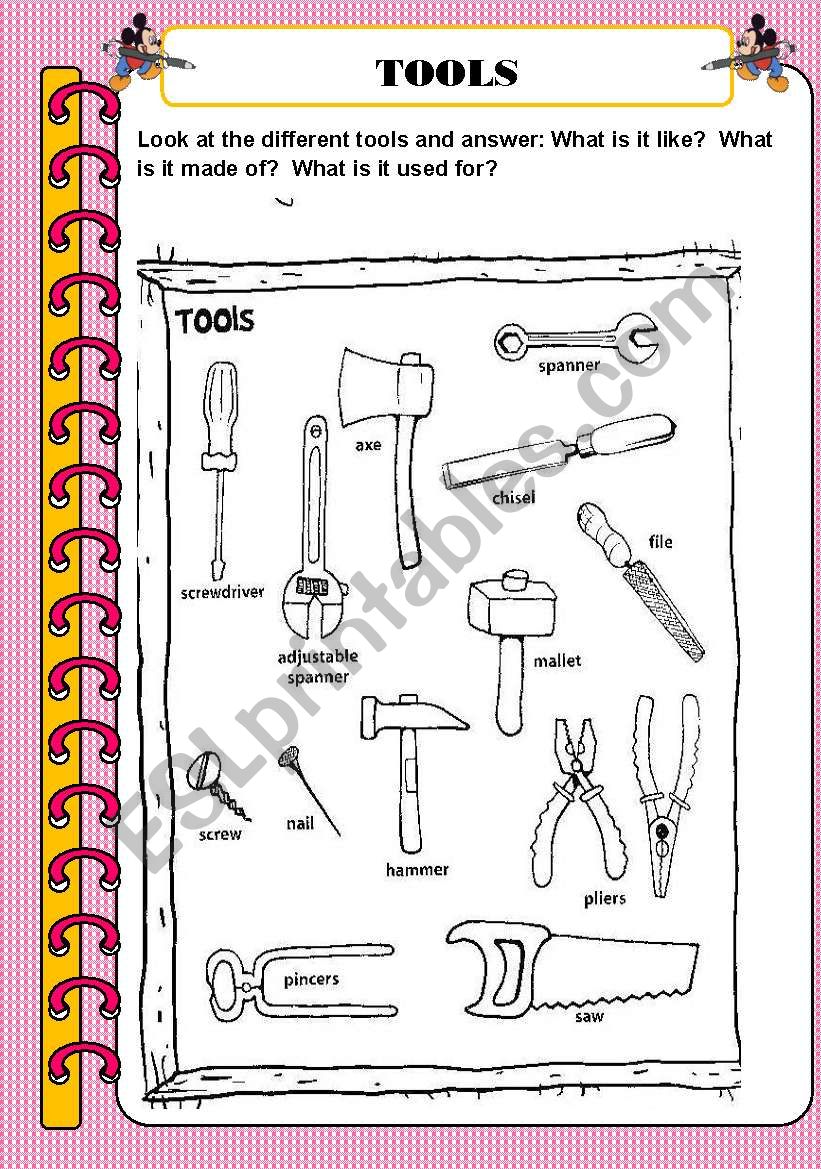 tools worksheet