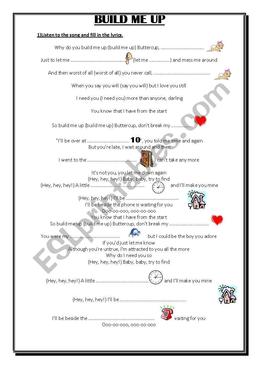 BUILD ME UP worksheet