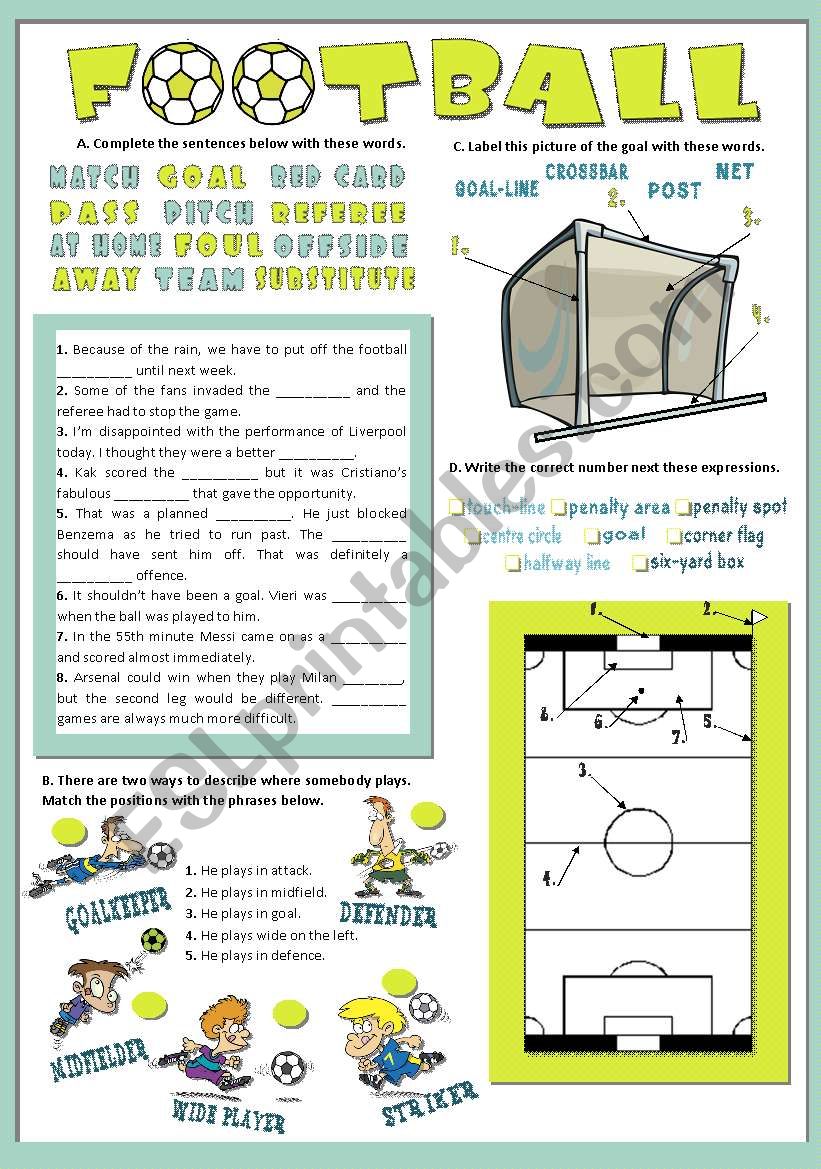 FOOTBALL worksheet