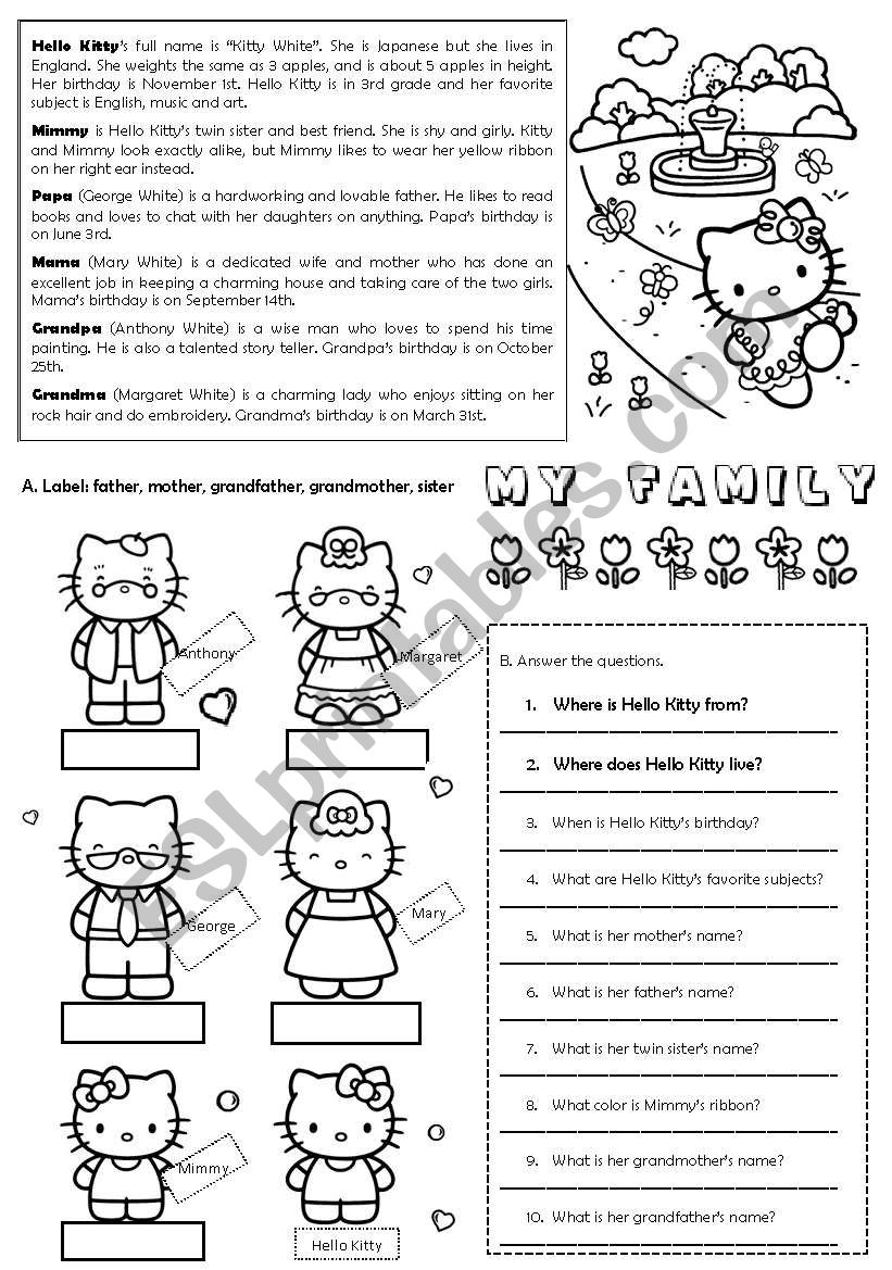 Hello Kittys Family (editable)