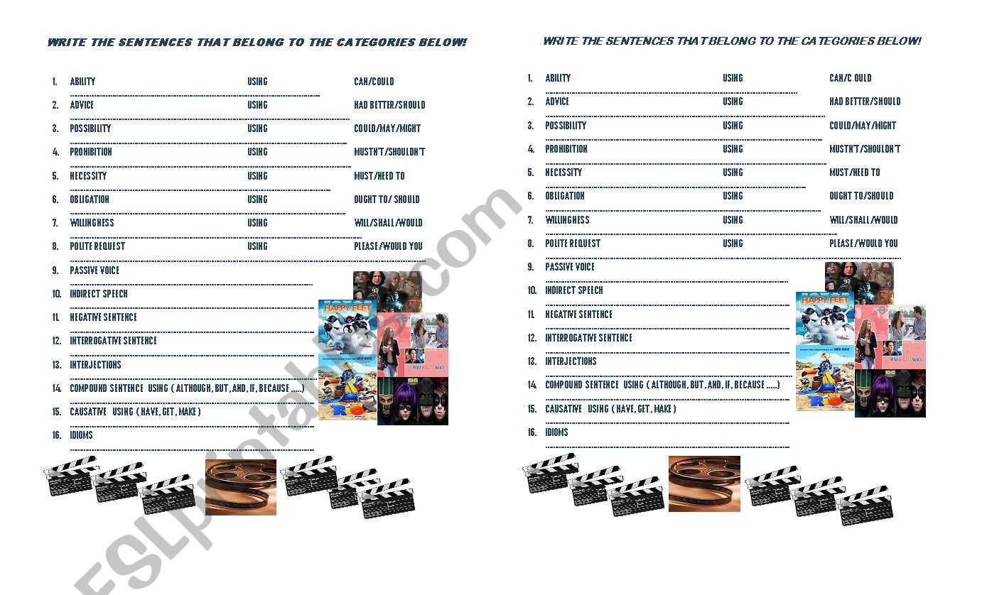 QUESTION OUT OF THE MOVIE worksheet