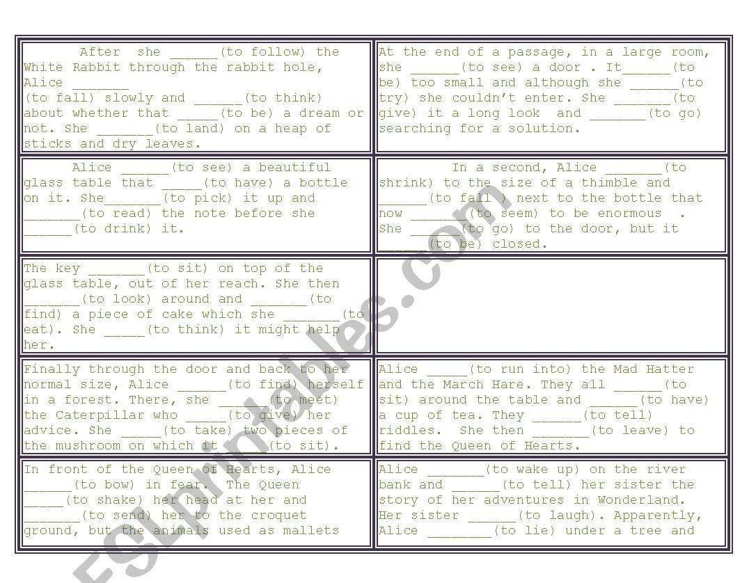 Alice in Wonderland II worksheet