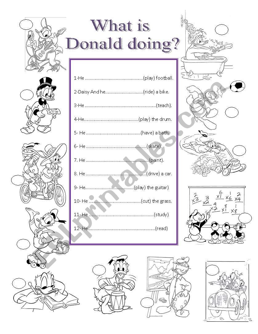 What is Donald doing? worksheet