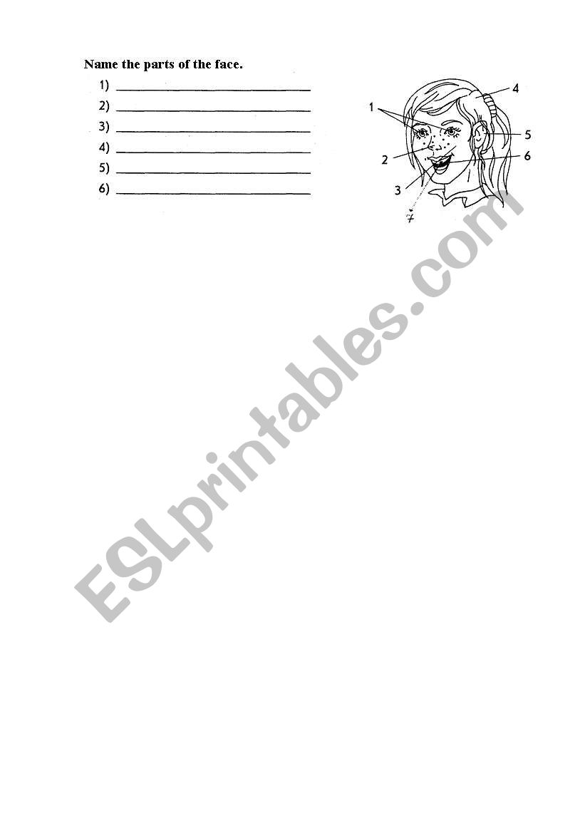 Face worksheet