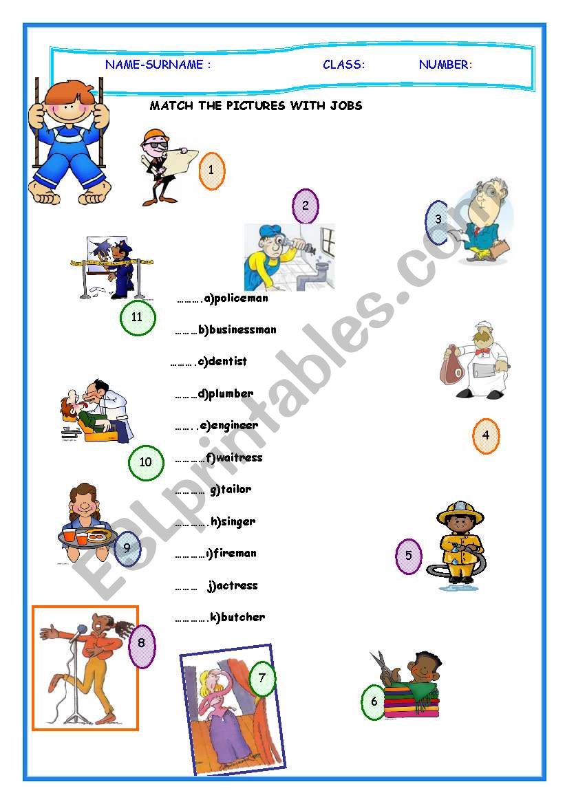 Match the Pictures and the Occupations